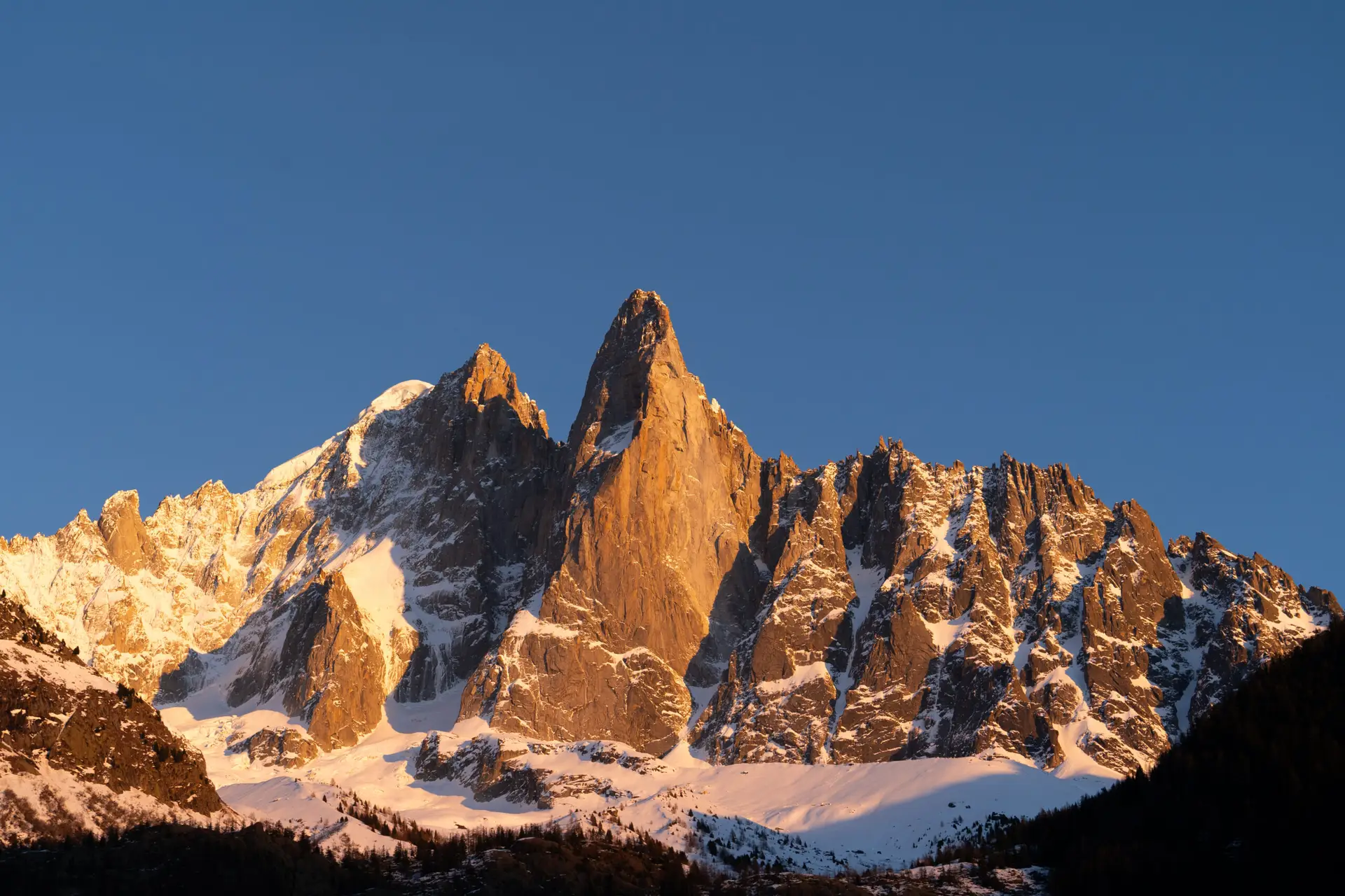 La verte et aiguille du dru face ouest