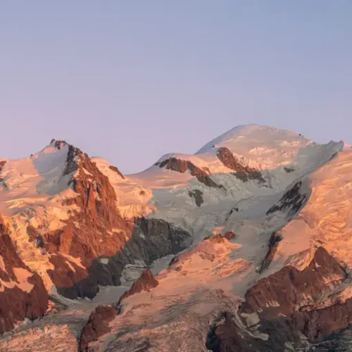 Panorama des trois monts, massif du Mont Blanc
