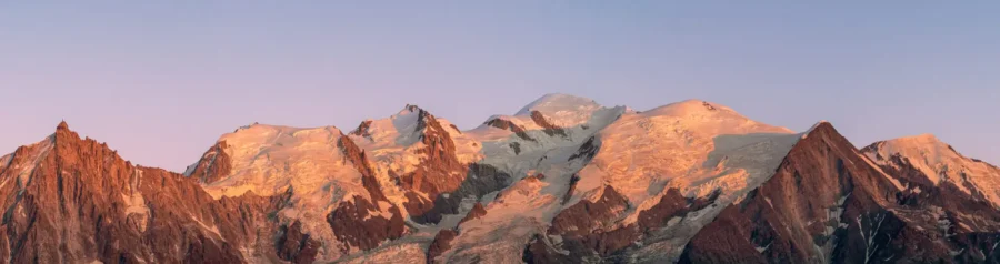 Panorama des trois monts, massif du Mont Blanc